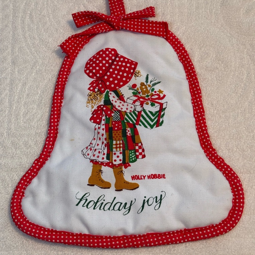 Holly Hobbie Holiday Joy Bell Shaped Potholder 70s Vintage